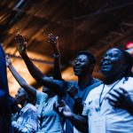 People enjoying worship at Katoomba Easter Convention in Australia.